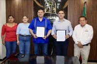 3 – FIRMA DE CONVENIO CON EL PRESIDENTE MUNICIPAL DE MACUSPANA, LIC. GASPAR DÍAZ FALCÓN